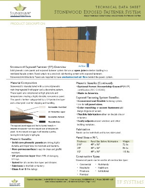 Exposed Fastener Product Data Sheet