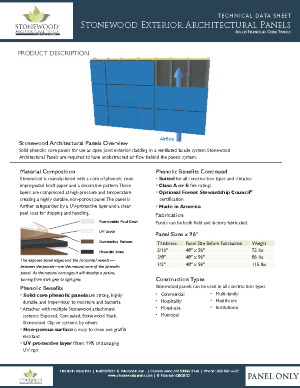 Exterior Panel Product Data Sheet